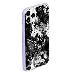 Чехол iPhone 11 Pro матовый Чёрная краска, цвет: 3D-светло-сиреневый — фото 2