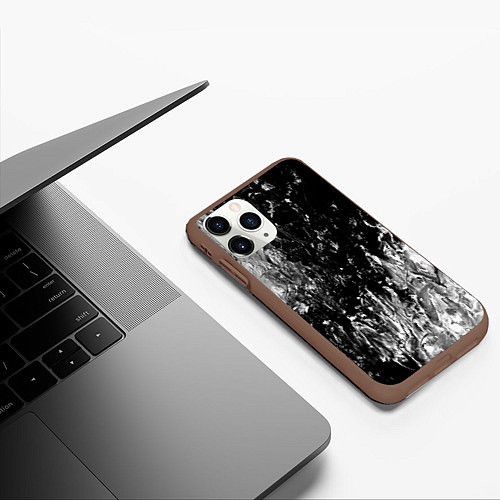 Чехол iPhone 11 Pro матовый GRAY&BLACK / 3D-Коричневый – фото 3