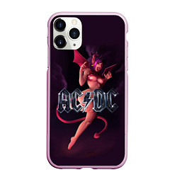 Чехол iPhone 11 Pro матовый AC/DC: Devil Girl, цвет: 3D-розовый