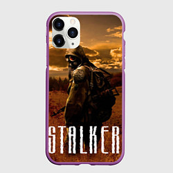 Чехол iPhone 11 Pro матовый STALKER: Radiation, цвет: 3D-фиолетовый