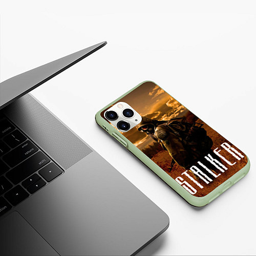 Чехол iPhone 11 Pro матовый STALKER: Radiation / 3D-Салатовый – фото 3