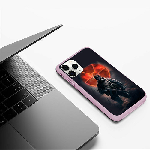 Чехол iPhone 11 Pro матовый STALKER: Red Sun / 3D-Розовый – фото 3