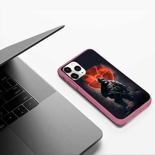 Чехол iPhone 11 Pro матовый STALKER: Red Sun / 3D-Малиновый – фото 3