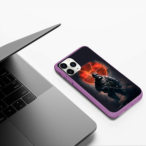 Чехол iPhone 11 Pro матовый STALKER: Red Sun / 3D-Фиолетовый – фото 3