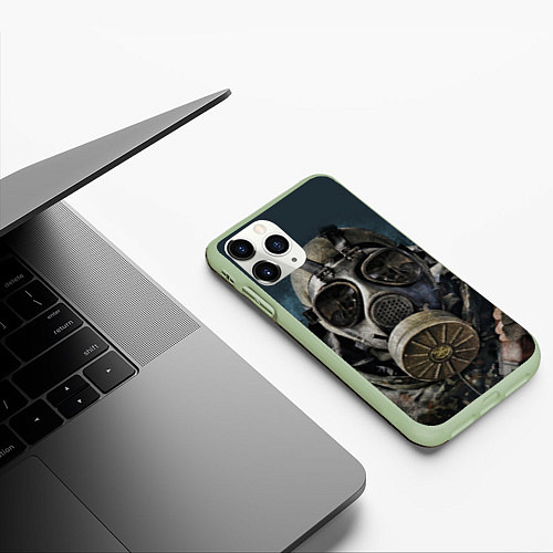Чехол iPhone 11 Pro матовый STALKER: Mask / 3D-Салатовый – фото 3