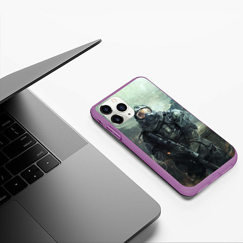 Чехол iPhone 11 Pro матовый STALKER / 3D-Фиолетовый – фото 3