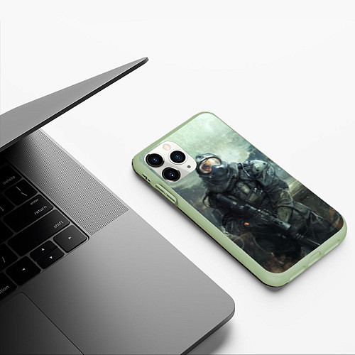 Чехол iPhone 11 Pro матовый STALKER / 3D-Салатовый – фото 3