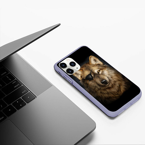 Чехол iPhone 11 Pro матовый Морской волк / 3D-Светло-сиреневый – фото 3