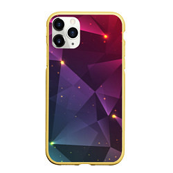 Чехол iPhone 11 Pro матовый Colorful triangles, цвет: 3D-желтый