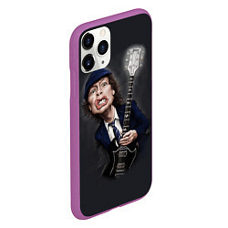 Чехол iPhone 11 Pro матовый AC/DC: Guitarist, цвет: 3D-фиолетовый — фото 2