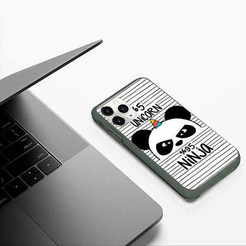 Чехол iPhone 11 Pro матовый 5% Unicorn – 95% Ninja / 3D-Темно-зеленый – фото 3
