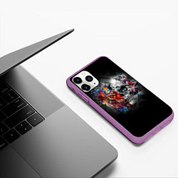 Чехол iPhone 11 Pro матовый Art skull, цвет: 3D-фиолетовый — фото 2