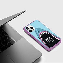 Чехол iPhone 11 Pro матовый Shark: Hug me, цвет: 3D-фиолетовый — фото 2