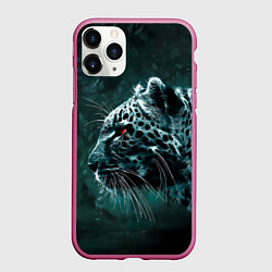 Чехол iPhone 11 Pro матовый Леопард, цвет: 3D-малиновый