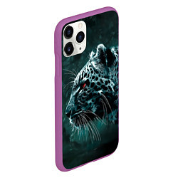 Чехол iPhone 11 Pro матовый Леопард, цвет: 3D-фиолетовый — фото 2