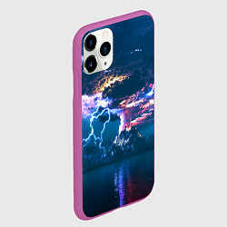 Чехол iPhone 11 Pro матовый Извержение вулкана, цвет: 3D-фиолетовый — фото 2