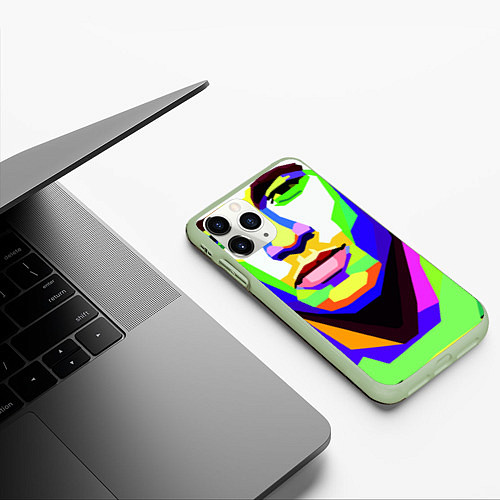 Чехол iPhone 11 Pro матовый Неймар да Силва / 3D-Салатовый – фото 3