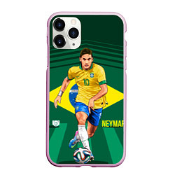 Чехол iPhone 11 Pro матовый Neymar Brazilian, цвет: 3D-розовый