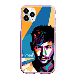 Чехол iPhone 11 Pro матовый Neymar Polygons, цвет: 3D-розовый