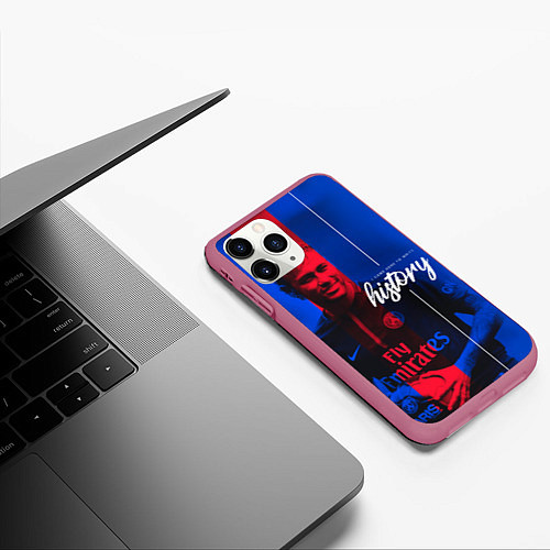 Чехол iPhone 11 Pro матовый Neymar History / 3D-Малиновый – фото 3