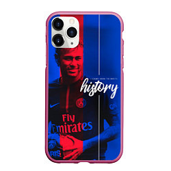 Чехол iPhone 11 Pro матовый Neymar History, цвет: 3D-малиновый