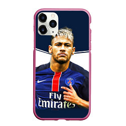 Чехол iPhone 11 Pro матовый Neymar: Fly Emirates, цвет: 3D-малиновый