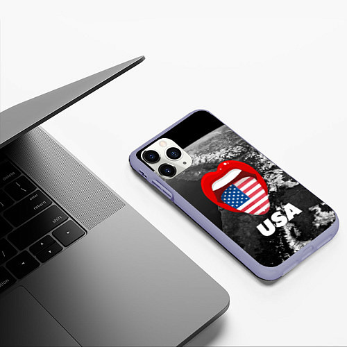 Чехол iPhone 11 Pro матовый USA / 3D-Светло-сиреневый – фото 3