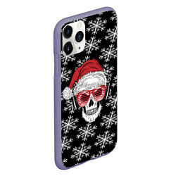 Чехол iPhone 11 Pro матовый Santa Skull хипстер, цвет: 3D-серый — фото 2