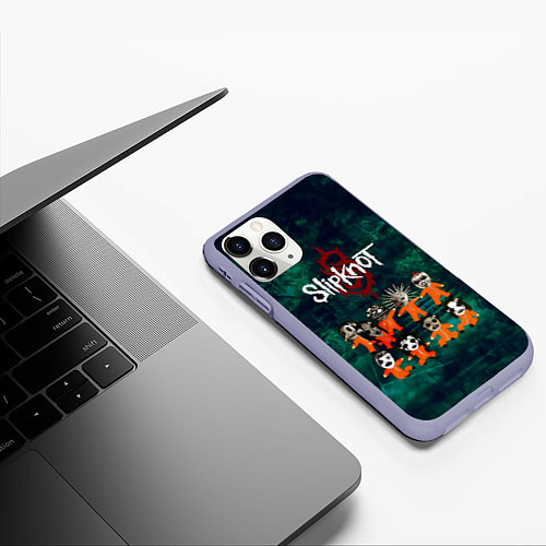 Чехол iPhone 11 Pro матовый Группа Slipknot / 3D-Светло-сиреневый – фото 3