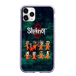 Чехол iPhone 11 Pro матовый Группа Slipknot, цвет: 3D-светло-сиреневый