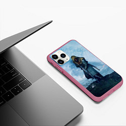 Чехол iPhone 11 Pro матовый Battlefield Warrior, цвет: 3D-малиновый — фото 2