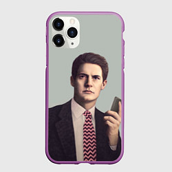 Чехол iPhone 11 Pro матовый Агент Купер, цвет: 3D-фиолетовый