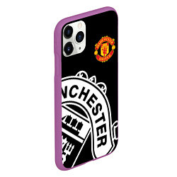 Чехол iPhone 11 Pro матовый Man United: Black Collection, цвет: 3D-фиолетовый — фото 2