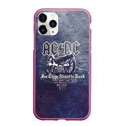 Чехол iPhone 11 Pro матовый ACDC пушка, цвет: 3D-малиновый