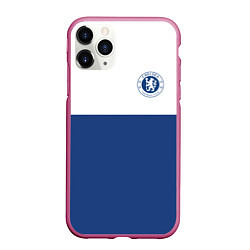 Чехол iPhone 11 Pro матовый Chelsea FC: Light Blue, цвет: 3D-малиновый