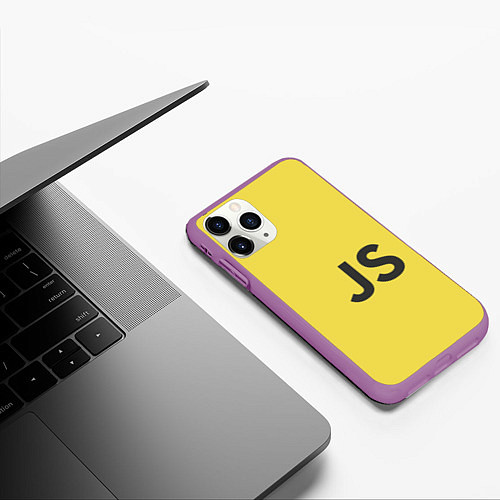 Чехол iPhone 11 Pro матовый JavaScript / 3D-Фиолетовый – фото 3