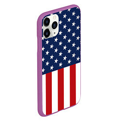 Чехол iPhone 11 Pro матовый Флаг США, цвет: 3D-фиолетовый — фото 2