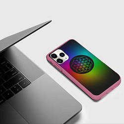Чехол iPhone 11 Pro матовый Coldplay Colour, цвет: 3D-малиновый — фото 2