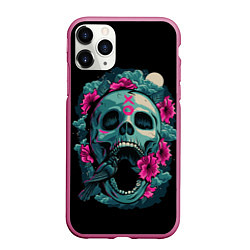 Чехол iPhone 11 Pro матовый Dia de Muertos, цвет: 3D-малиновый