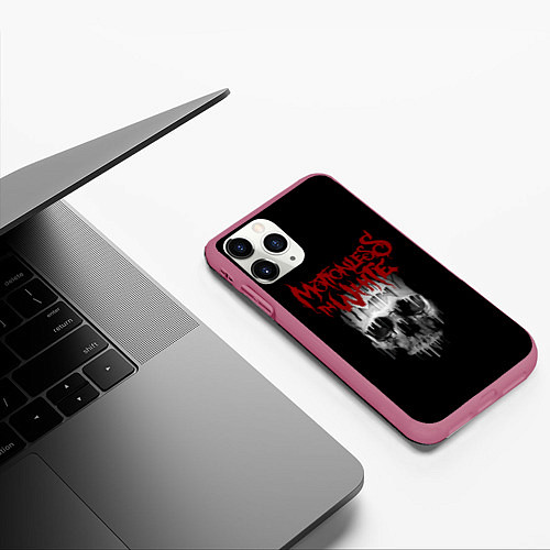 Чехол iPhone 11 Pro матовый MIW Skull / 3D-Малиновый – фото 3