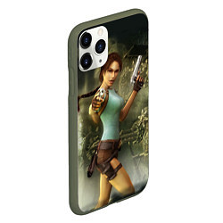 Чехол iPhone 11 Pro матовый TOMB RAIDER, цвет: 3D-темно-зеленый — фото 2