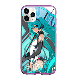 Чехол iPhone 11 Pro матовый Miku1, цвет: 3D-фиолетовый