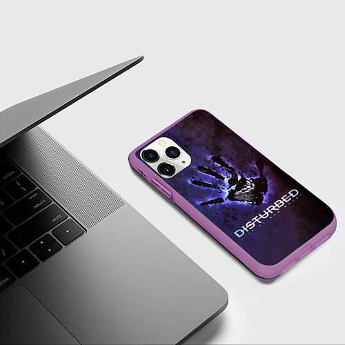 Чехол iPhone 11 Pro матовый Disturbed: Live at red rocks / 3D-Фиолетовый – фото 3