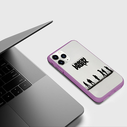 Чехол iPhone 11 Pro матовый Группа Linkin Park / 3D-Фиолетовый – фото 3