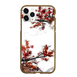 Чехол iPhone 11 Pro матовый САКУРА, цвет: 3D-коричневый