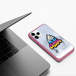 Чехол iPhone 11 Pro матовый Ice Cream, цвет: 3D-малиновый — фото 2