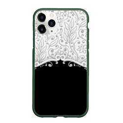 Чехол iPhone 11 Pro матовый Флористика, цвет: 3D-темно-зеленый