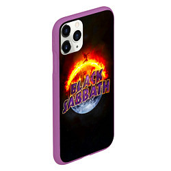 Чехол iPhone 11 Pro матовый Black Sabbath земля в огне, цвет: 3D-фиолетовый — фото 2