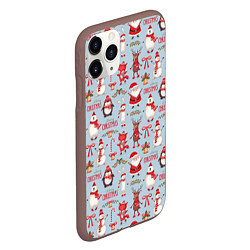Чехол iPhone 11 Pro матовый Рождественская Милота, цвет: 3D-коричневый — фото 2