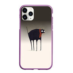 Чехол iPhone 11 Pro матовый Первый снег, цвет: 3D-фиолетовый